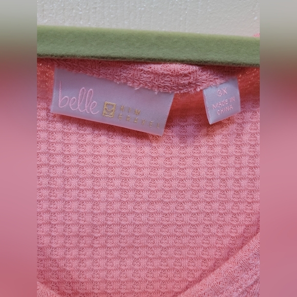 Pink V-Neck Long Sleeve Top - Picture 4 of 4